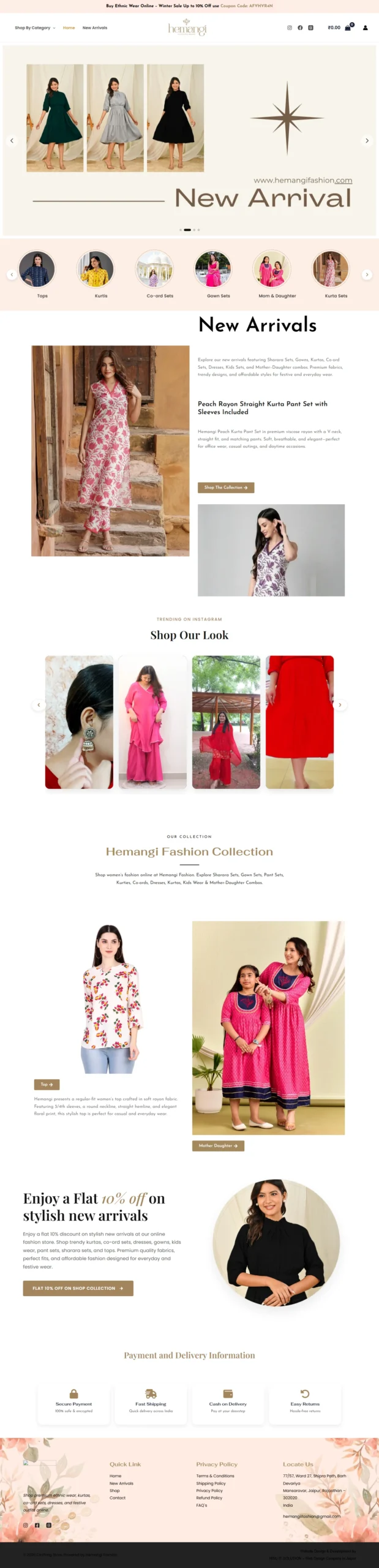 Hemangi Fashion website