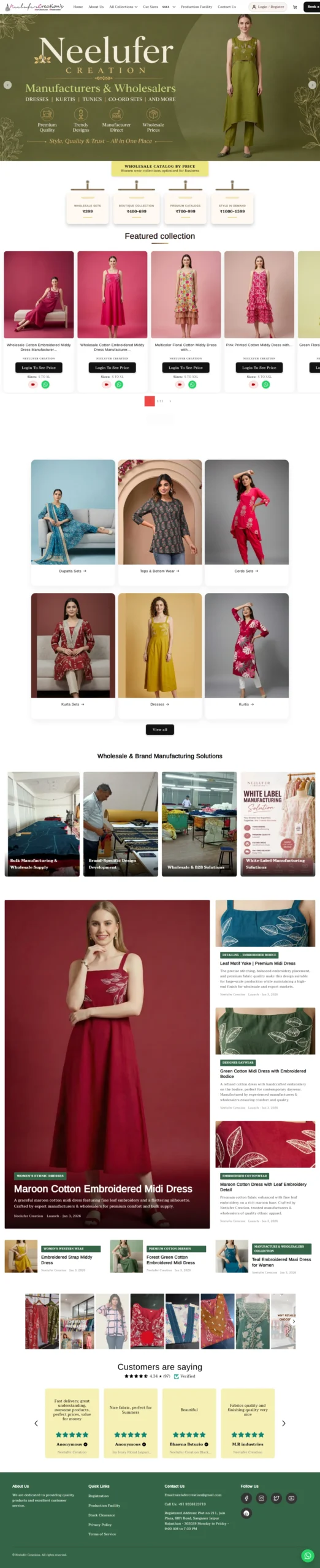 Neelufer Creation website