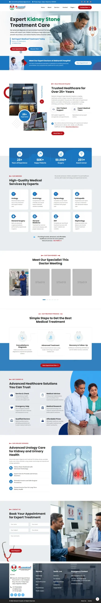 Maharshi Hospital website