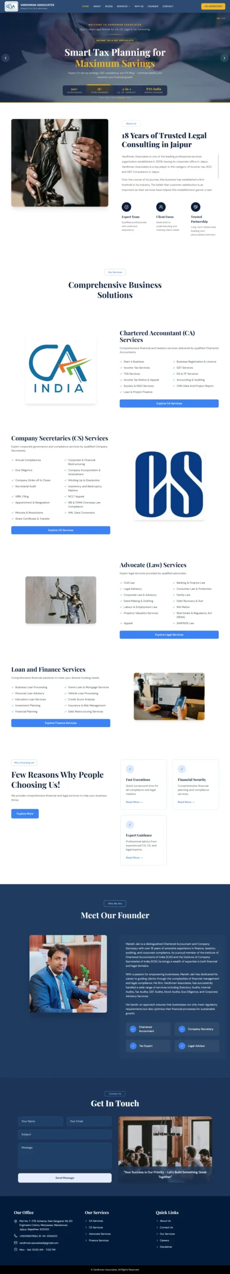Vardhman Associates CA website